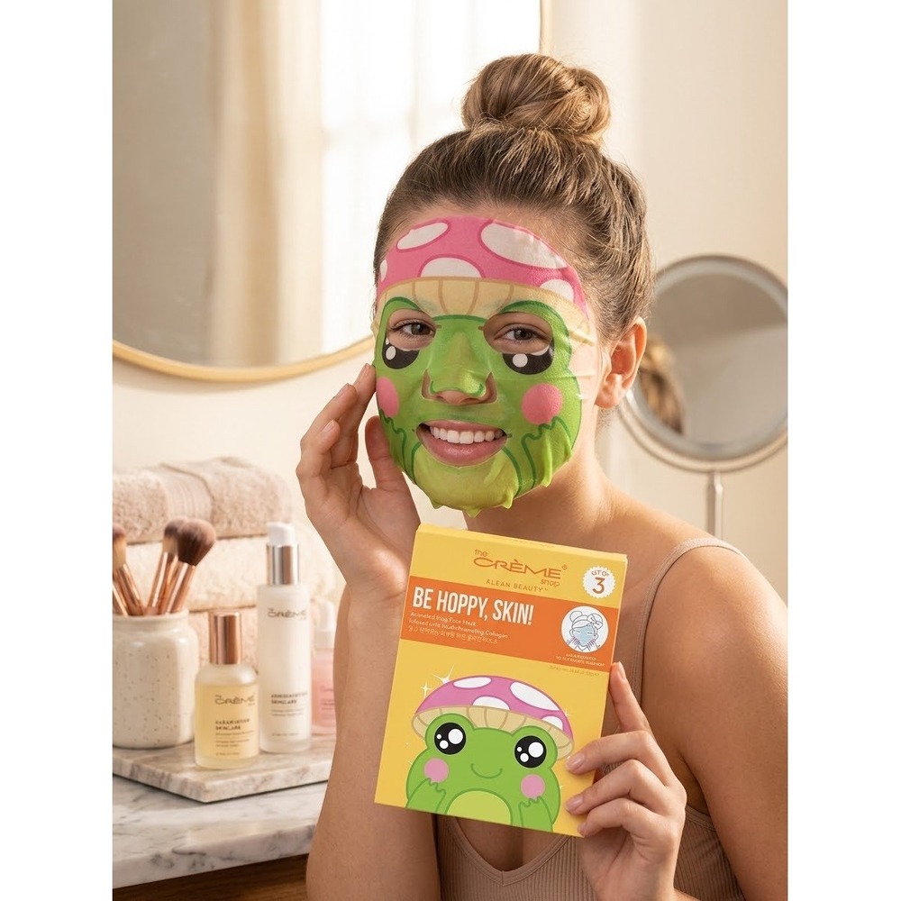 The Creme Shop Be Hoppy Skin Animated Frog Face Mask Set of 3 Collagen Vegan